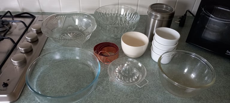image for Kitchen dishes, container, bowl, pastry cutters etc