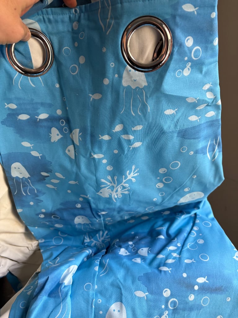 Two sea design curtains 