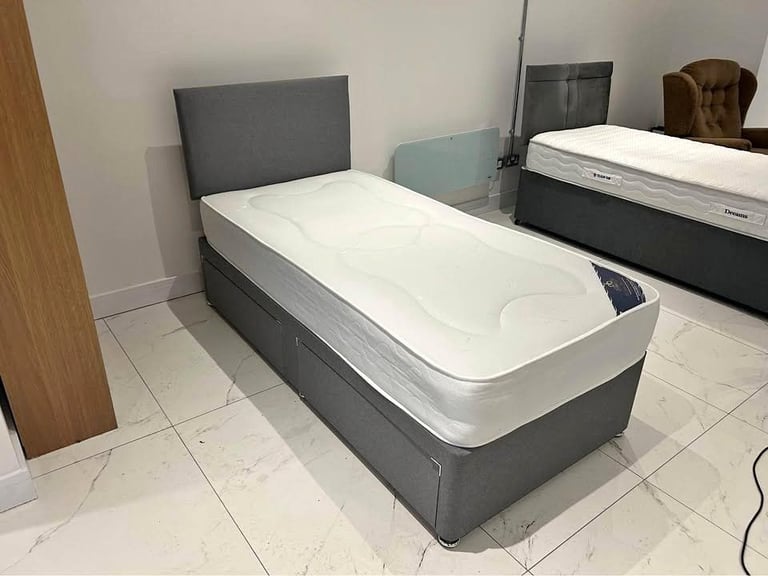 image for ]] Premium Fabric Bed - Single Divan Bed (3ft) With Mattress Available ]]