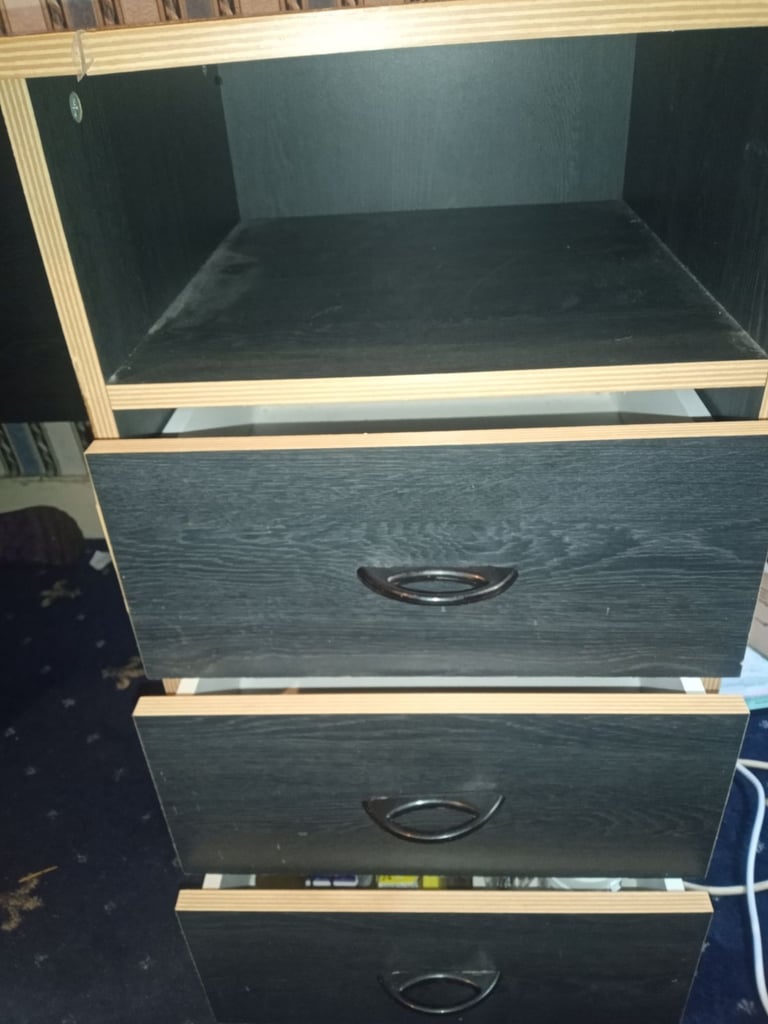 Black computer/ study desk with  drawers 