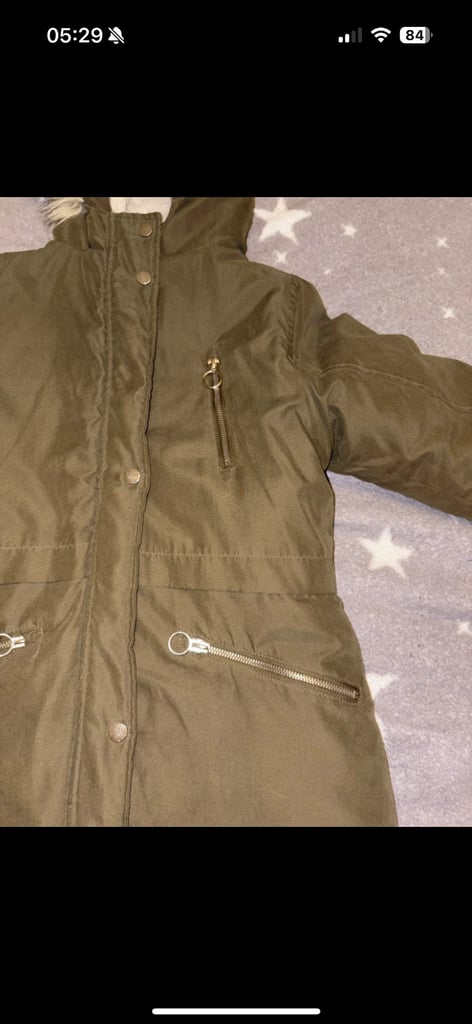 Thick and cosy teen coat khaki colour 