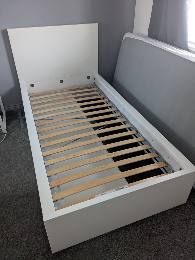 White Single Bed with 2 under bed Drawers