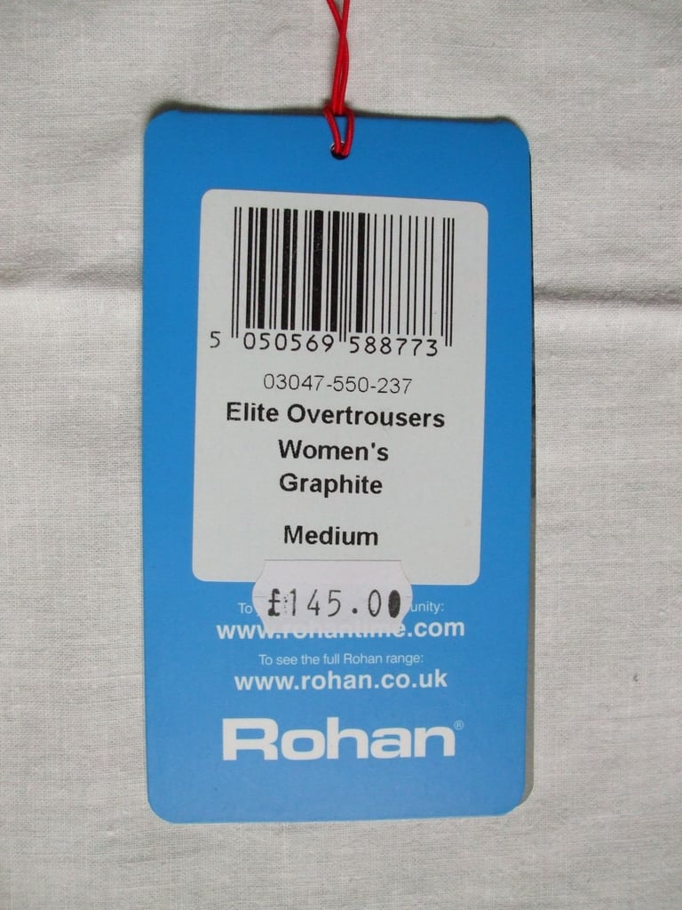 Women’s Rohan Elite overtrousers for hiking/walking (Medium, Graphite) Size 12-14