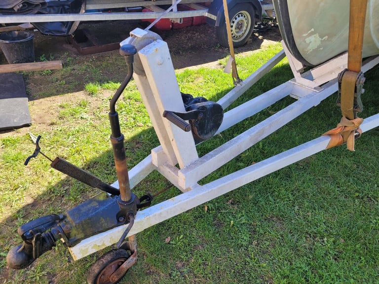 19ft cabin boat, inboard engine and road trailer