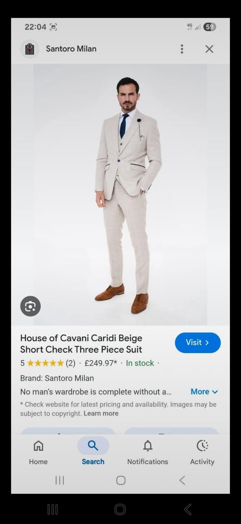 image for House of cavani beige suit 