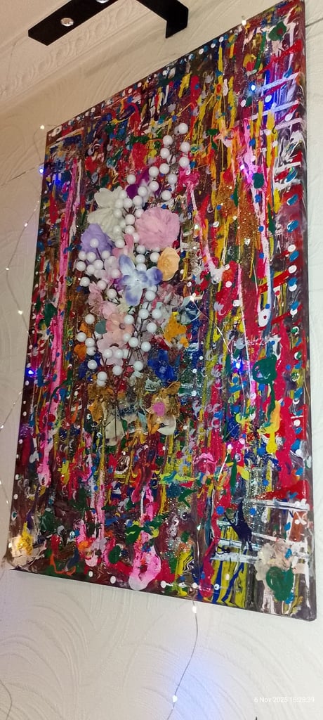 Original signed canvas ready to hang measures 30 by 20 inches