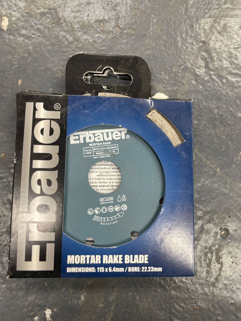 Erbauer Rake Blade 115mm x 6.4mm (22.23mm Bore) – Diamond Segmented Disc 2 Available (£10 Each)