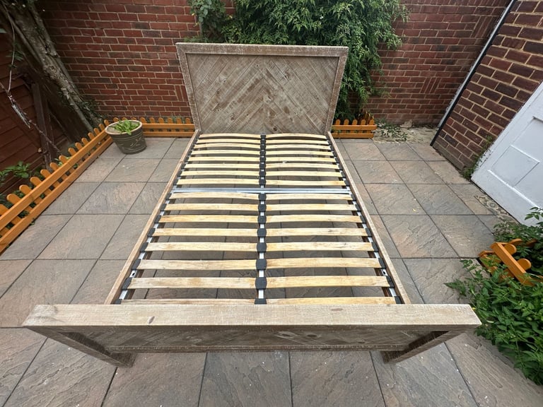 Barker & Stonehouse Reclaimed Wood 4FT6 Double Size Bed Frame - Great Condition