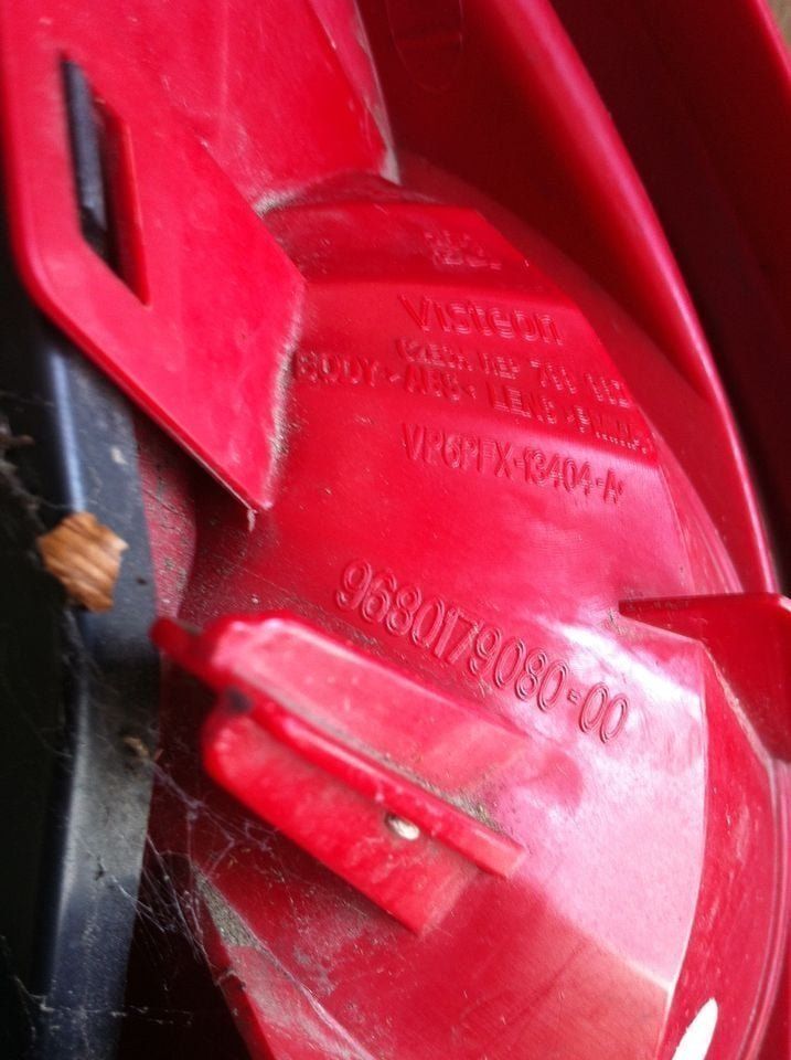 PEUGEOT 207CC 2007 CONVERTIBLE REAR TAIL LIGHTS X2 RIGHT HAND DRIVE N/S & O/S