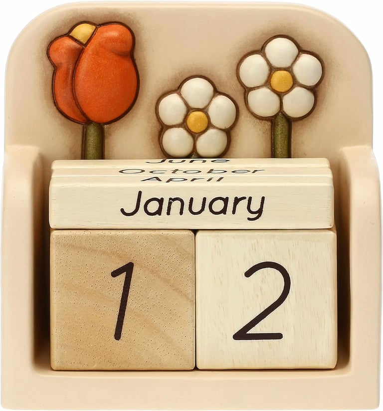 NEW - Ceramic Perpetual Table Calendar - boxed