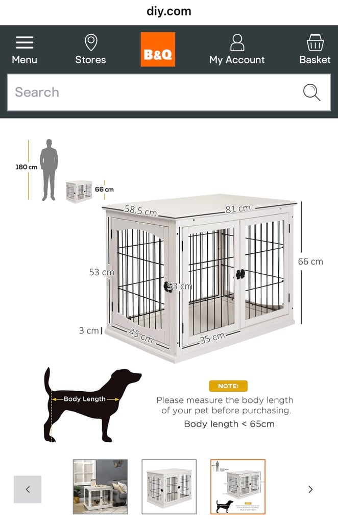 White Wooden 80cm Dog Crate Cage For Sale Puppy Training Pen Enclosure Bed