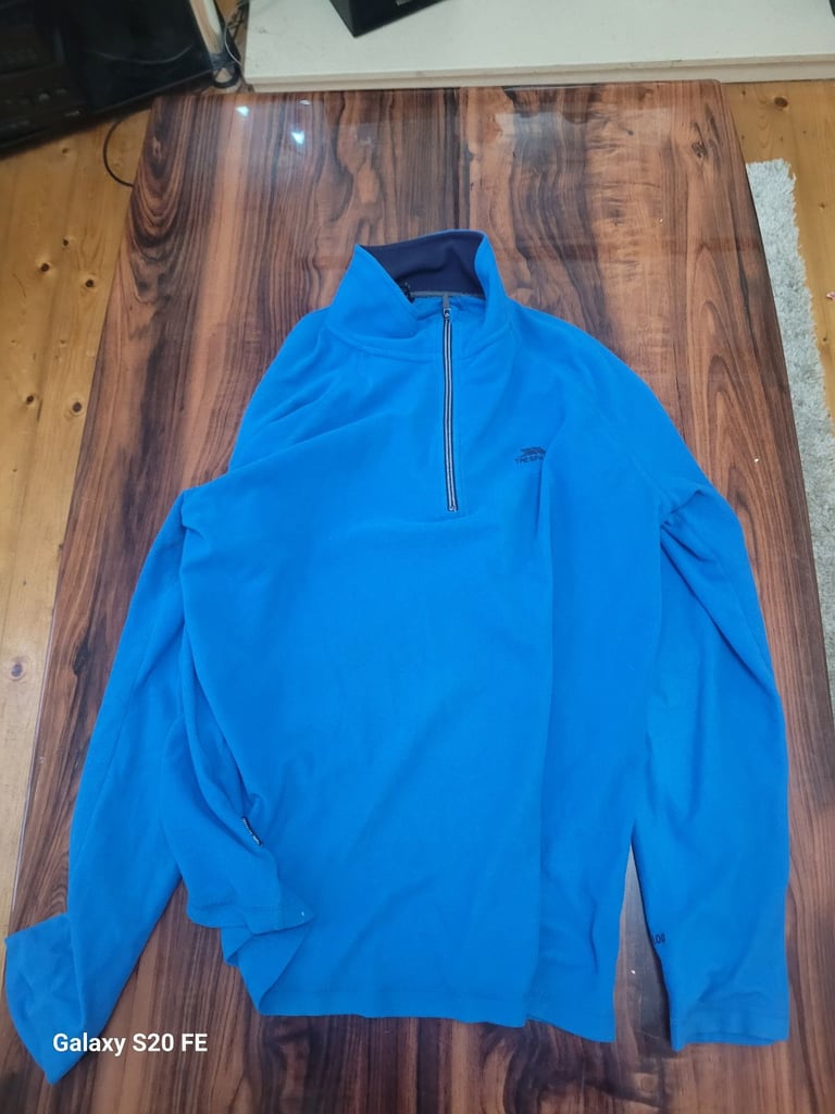 image for Trespass XL Blue Fleece Quarter Zip Jumper - Excellent Preloved Condition