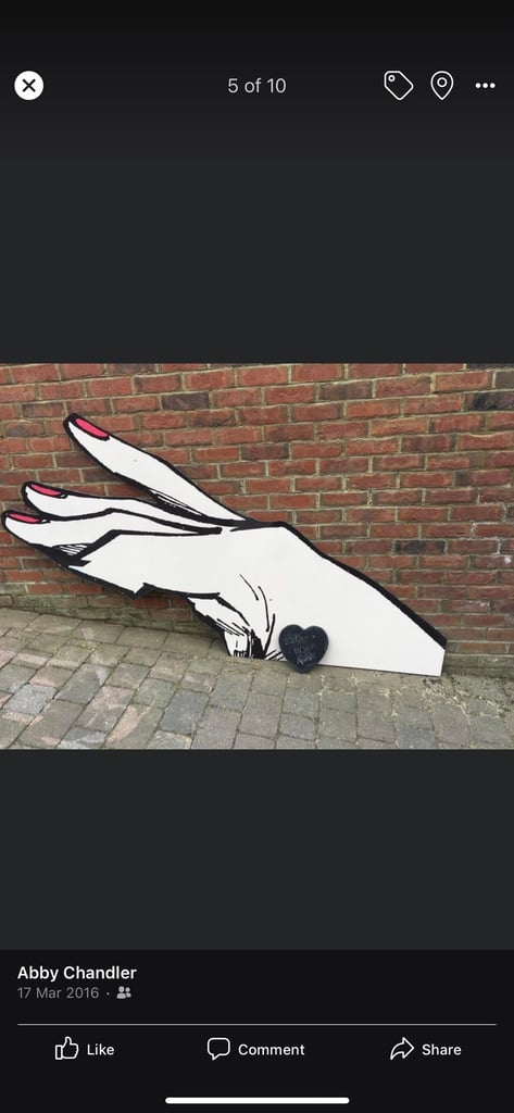 huge acrylic hand finger sign ornament advertising board 