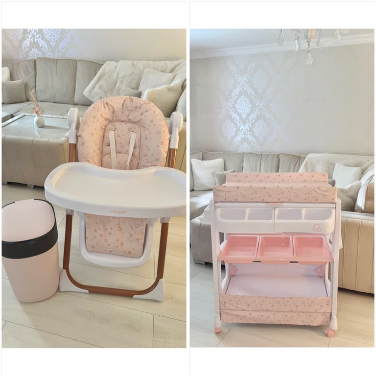 **NOW SOLD** Baby Highchair, Bath/Changing station & Nappy bin