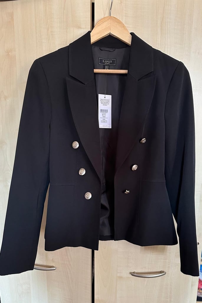 New Lipsy Women's black blazer with tag - size 8