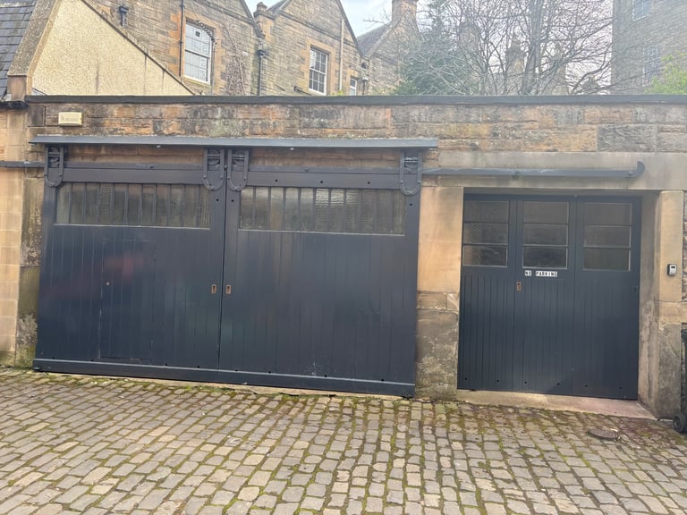 Secure triple garage with power and water West End Edinburgh