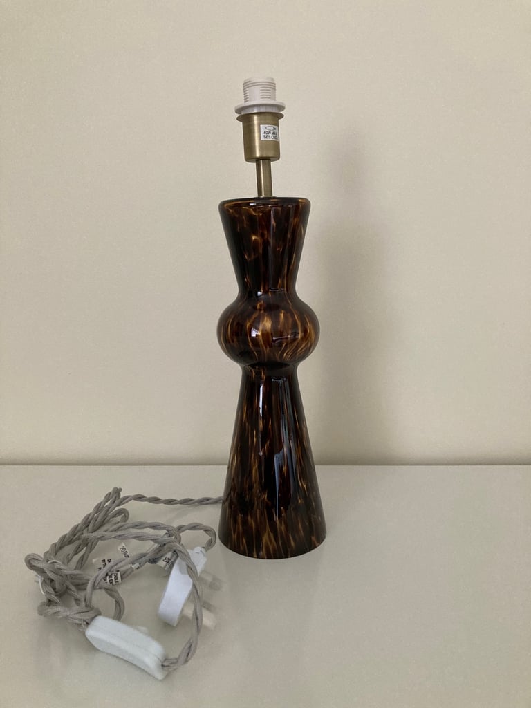 John Lewis Table Lamp - Tortoiseshell Glass - Brand New in Box - 2 Available