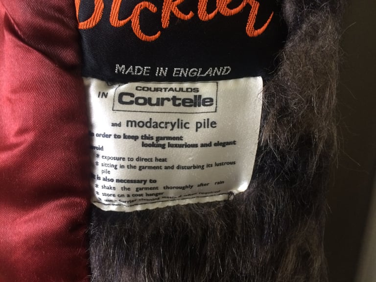 Ladies' vintage 1960s Courtelle faux fur coat in excellent condition
