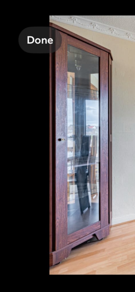 Display cabinet, interior lighting (corner)