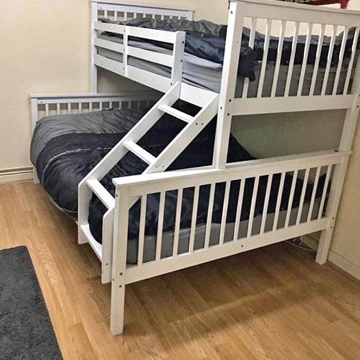 trio Triple White Wood Bunk Bed and mattress in Brick Lane, London