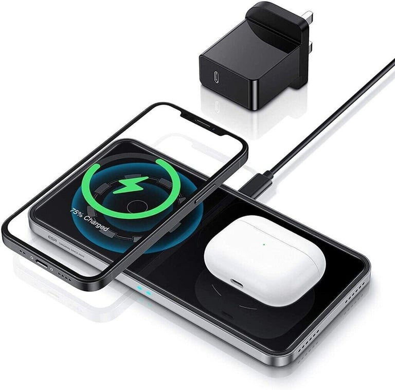 HaloLock 2-in-1 Magnetic Wireless Charging + Adapter for AirPods, iPhone 13 etc