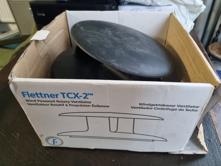 Flettner TCX-2 wind powered rotary ventilator + campervan roof adaptor 