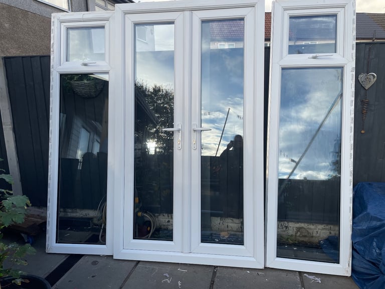 white pvc french doors 