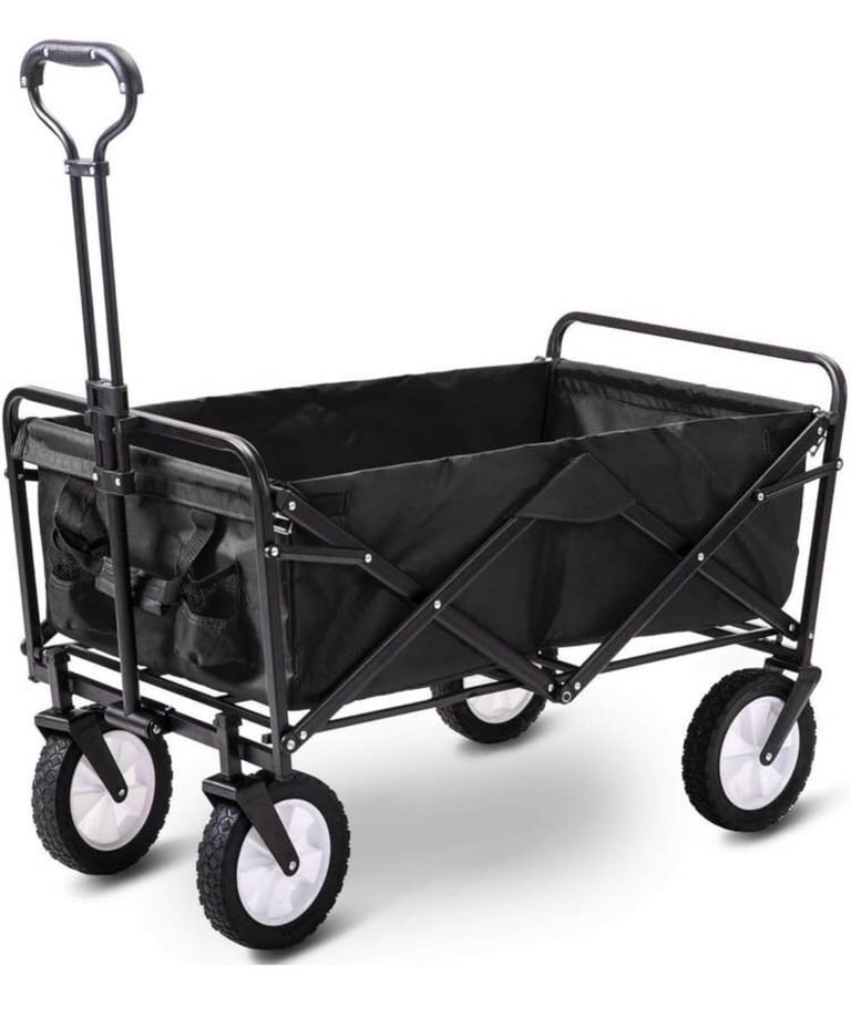 Alivio Folding Camping Cart Garden Wagon, 4 Wheeled Collapsible Festival Trolley, Portable Garden Ca
