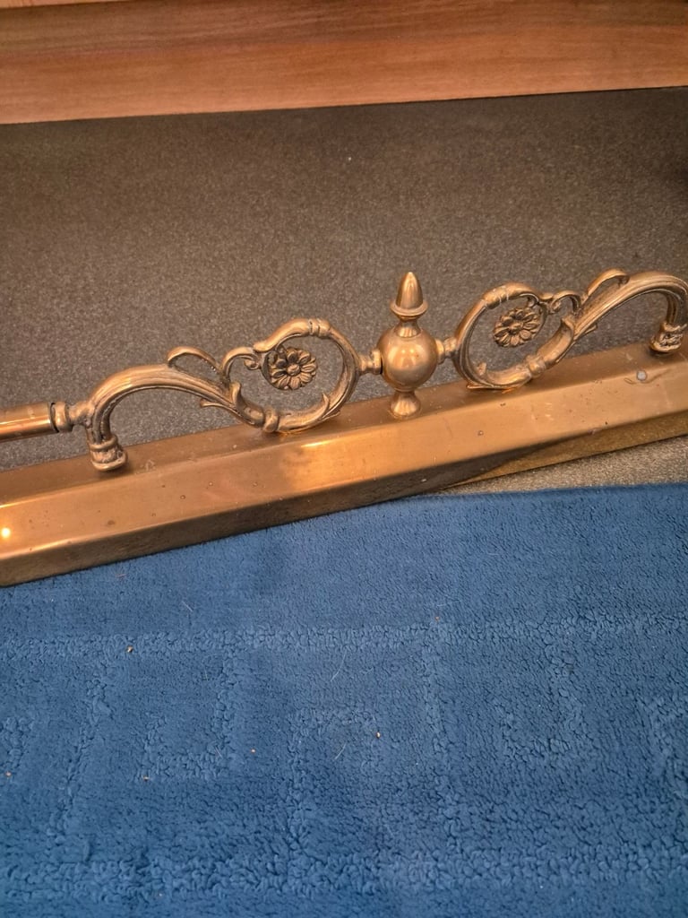 Brass Fender for Fireplace ornate front finial Length 102cm Length 35.5cm Depth no2 fire surround 