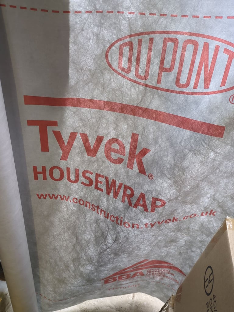 Tyvek Housewrap Breather Membrane 1.4m x about 60m