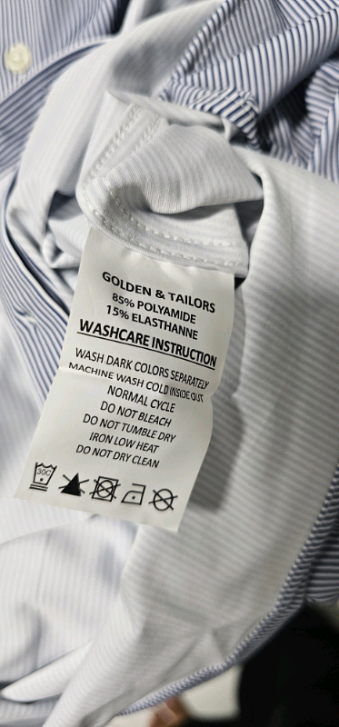 Golden &Tailors Slim Fit Comfort Strech Blue stripe shirt bra