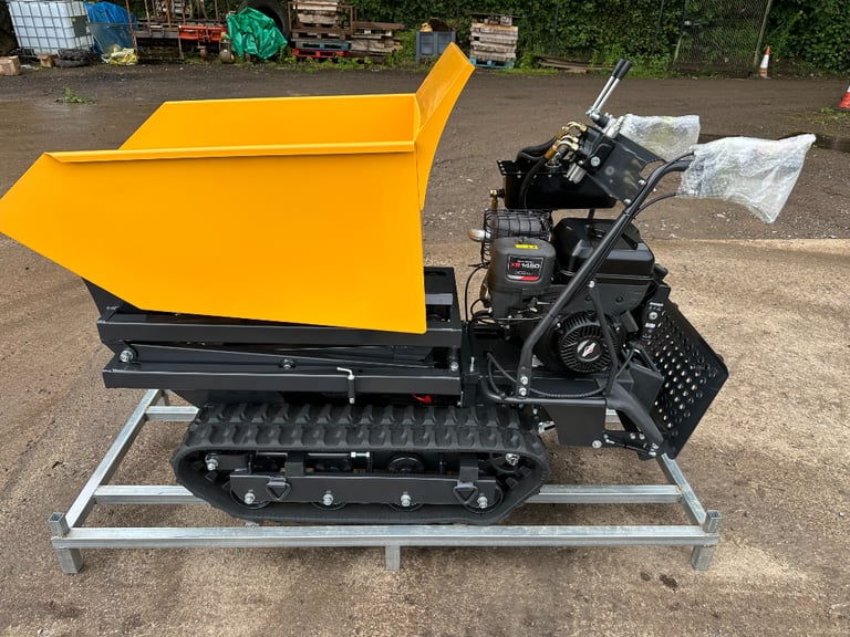 Brand New 500KG Petrol High Tip Track Dumper barrow  *VIDEO * Key Start 