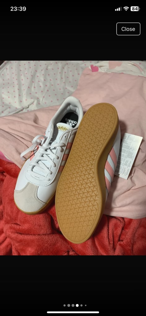 Pink and white adidas Trainers 