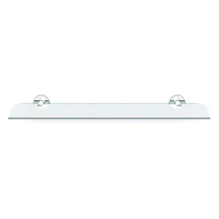 Tissoni designer bathroom vanity glass and chrome shelves.
