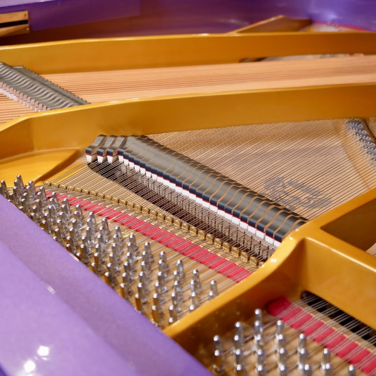 Bespoke Interior Square Grand Piano | Purple & Cream | Delivery, Stool, Tuning