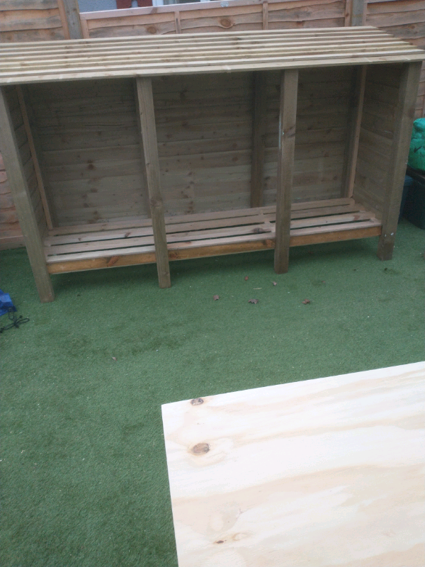240cm Log store x3 bays 