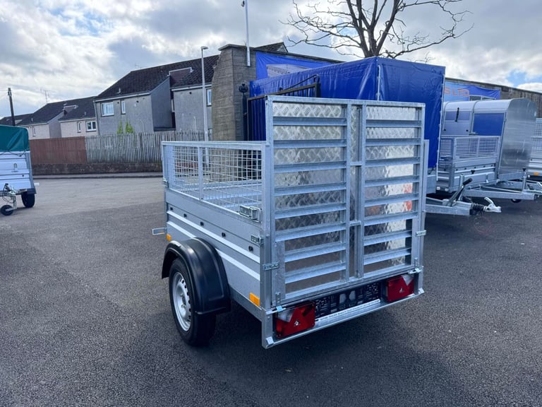 NEW 5ft X 4ft (B162) SINGLE AXLE NIEWIADOW TRAILER WITH 40CM MESH AND RAMP 750KG