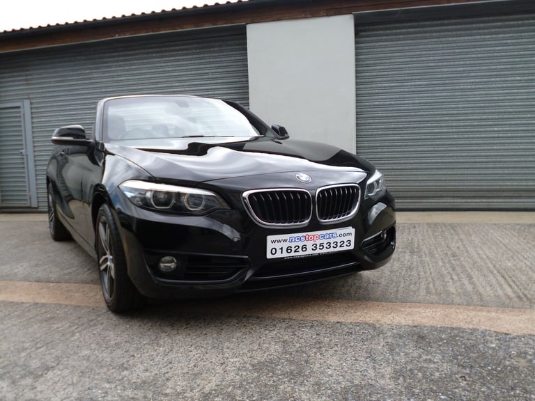 BMW 218i Sport AUTO Convertible 2019 Black 46000 miles one owner FSH Superb 