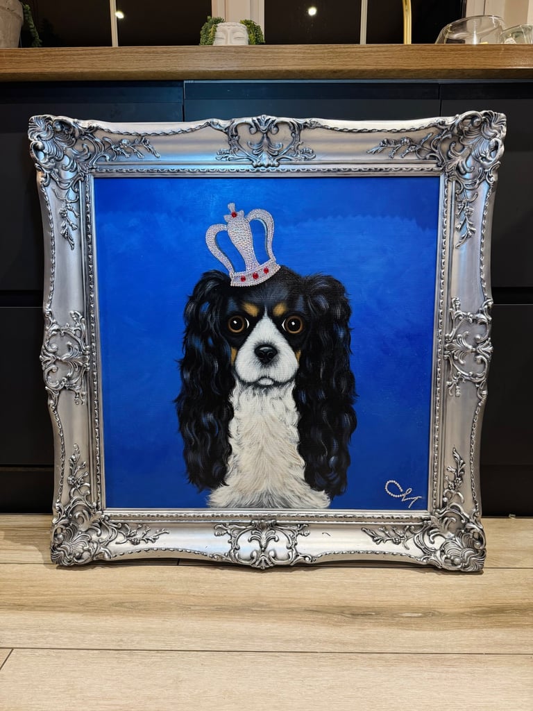 image for Framed Painting King Charles Cavalier 