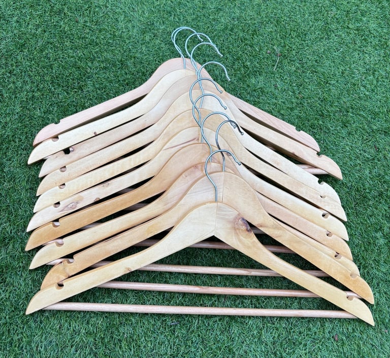 image for 10 x wooden hangers