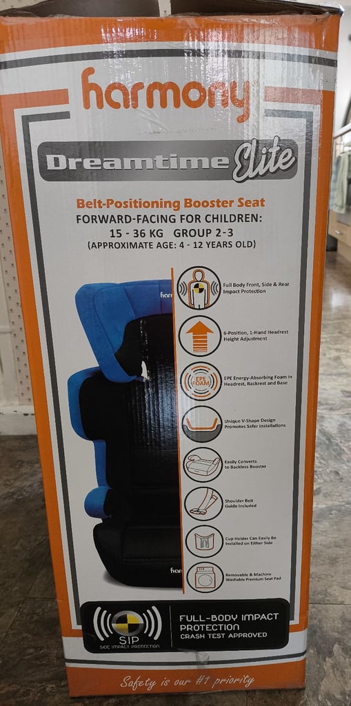 Harmony Dreamtime Elite High Back Car Booster Seat 15Kg - 36Kg Ages 4-12