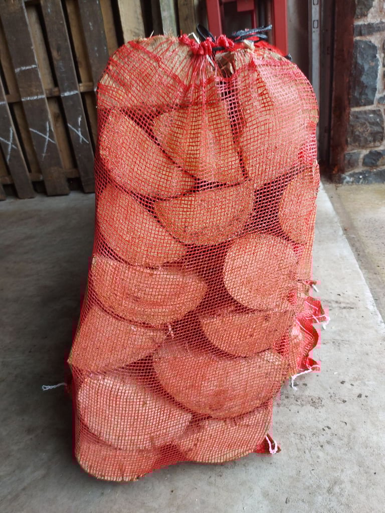 🔥 Hardwood Kiln Dried Firewood (100% Ash) - Kindling - Softwood Netting Bags - Smokeless Coal 🔥 