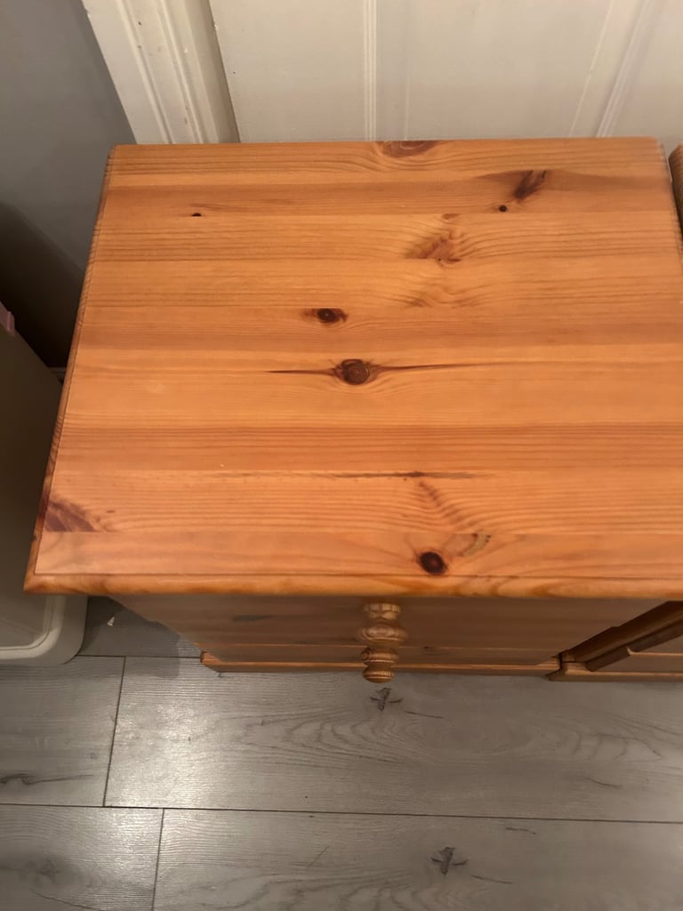Pine bedside drawers x 2 