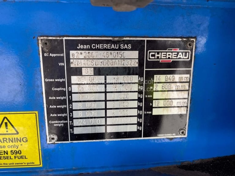 CHEREAU TWIN EVAP TRI AXLE FRIDGE TRAILER 