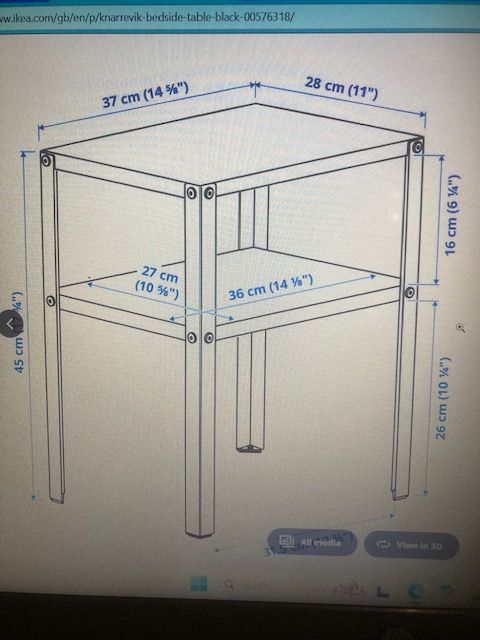 Ikea Knarrevik Blue Metal Side Table