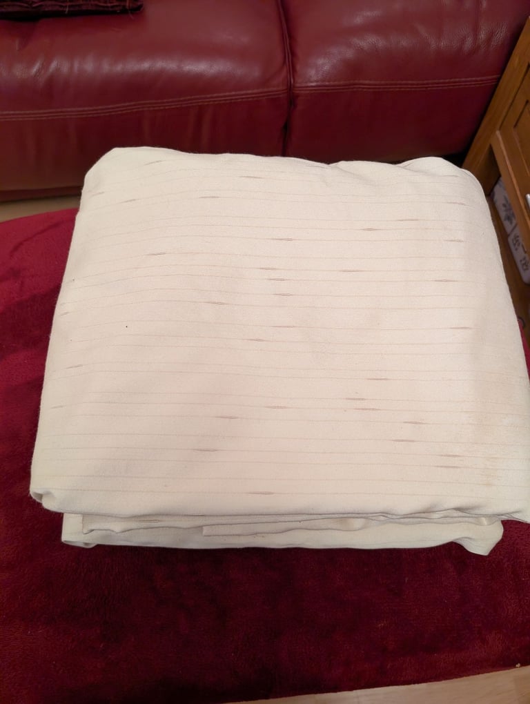 Cream lined pencil pleat topped curtains 60" wide x86 length x 86 length