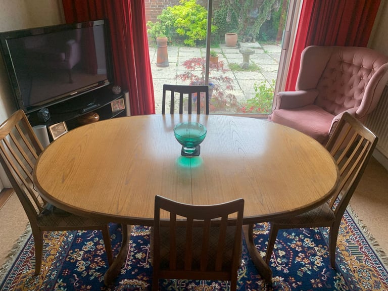 image for G Plan oval dinning table and chairs
