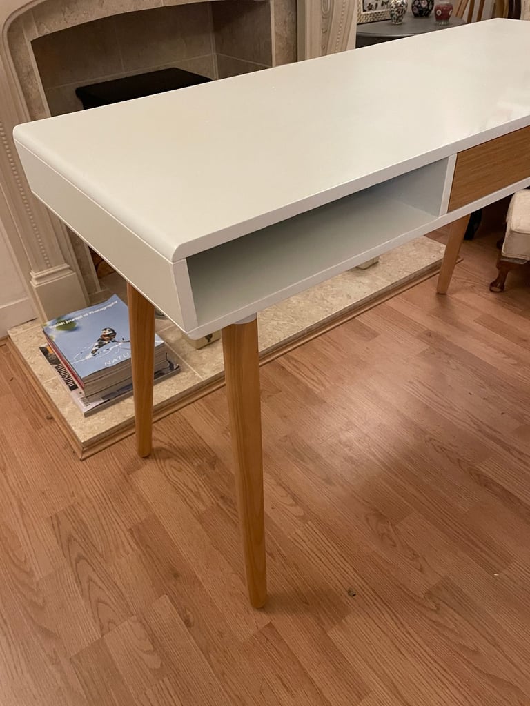 image for Fantastic, designer High Gloss White Desk with drawer - delivery possible