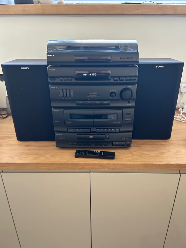 Retro Sony LBT-A190 Full Hifi System With Speakers CD Radio Tuner & Tape Deck 