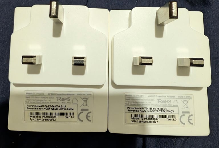 Used tplink av600 powerline adaptors 